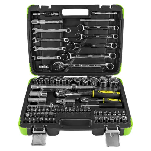 JBM 53647 82 piece tool case with Chrome hexagon vessels