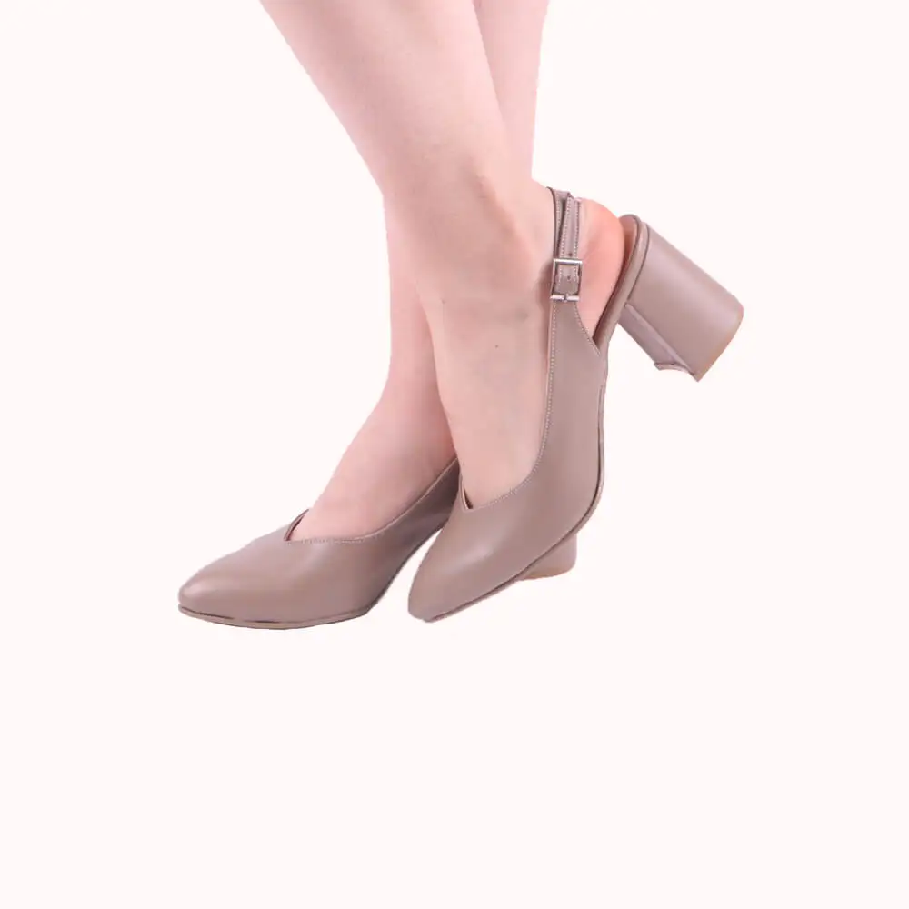 Mink Faux Leather Ankle Strap Women Sandals Pointed Toe Heels for Women Thick Heel Pumps for Women 7 cm Heels Women Ladies Pumps