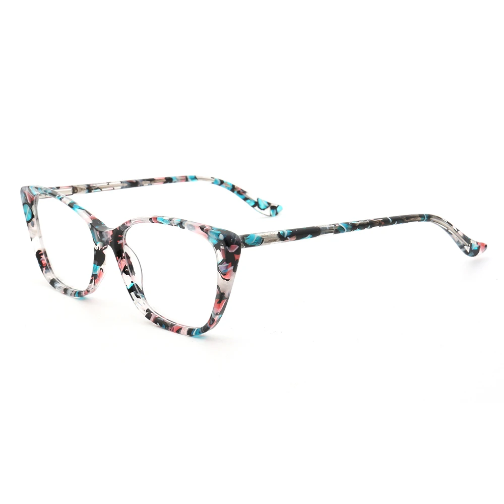 Women Tortoise Shell Cat Eye Eyeglass Frame for Women Optical Glasses Frames Vintage Floral Retro Prescription Myopia Spectacles - view 3