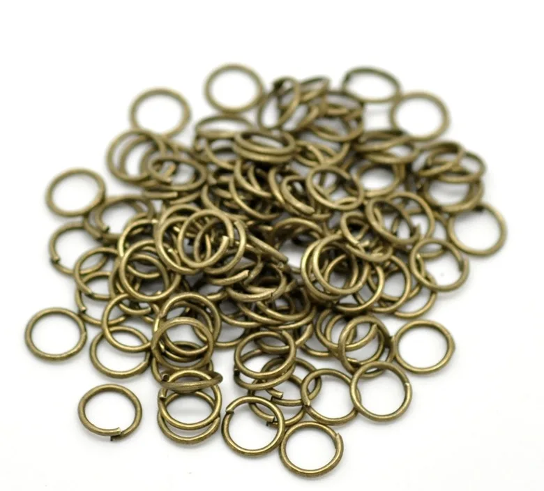 Doreen Box Lovely Antique Bronze Open Jump Rings 0.8mm 5mm 7mm 10mm Jewelry Findings Rings for DIY Jewelry Making , 200-1000PCs
