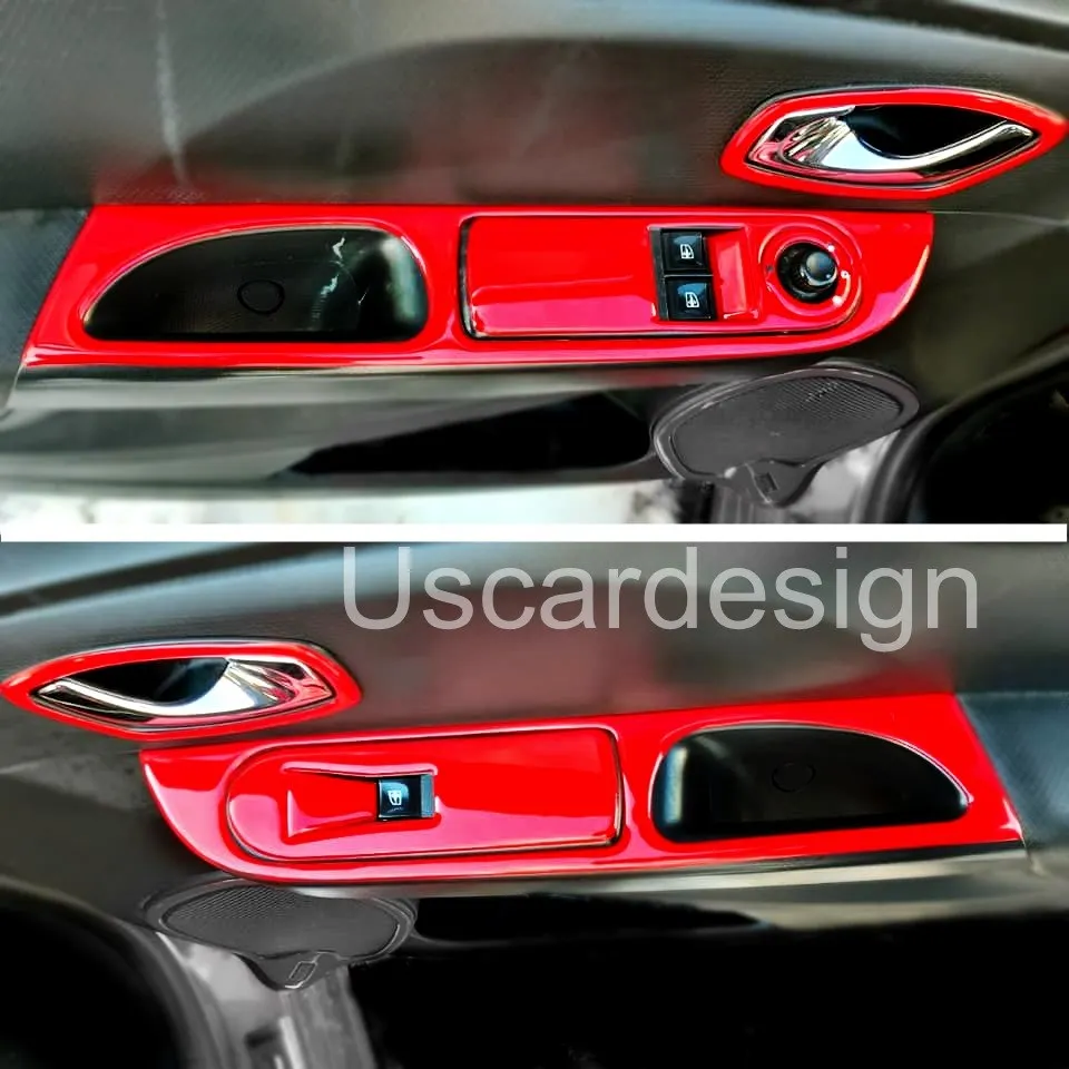 For Renault Clio 4 Decor Frame Set, Vent Hole Coating, Door Handle, Trim Accessorie, Piano Black, Carbon Fiber, Red