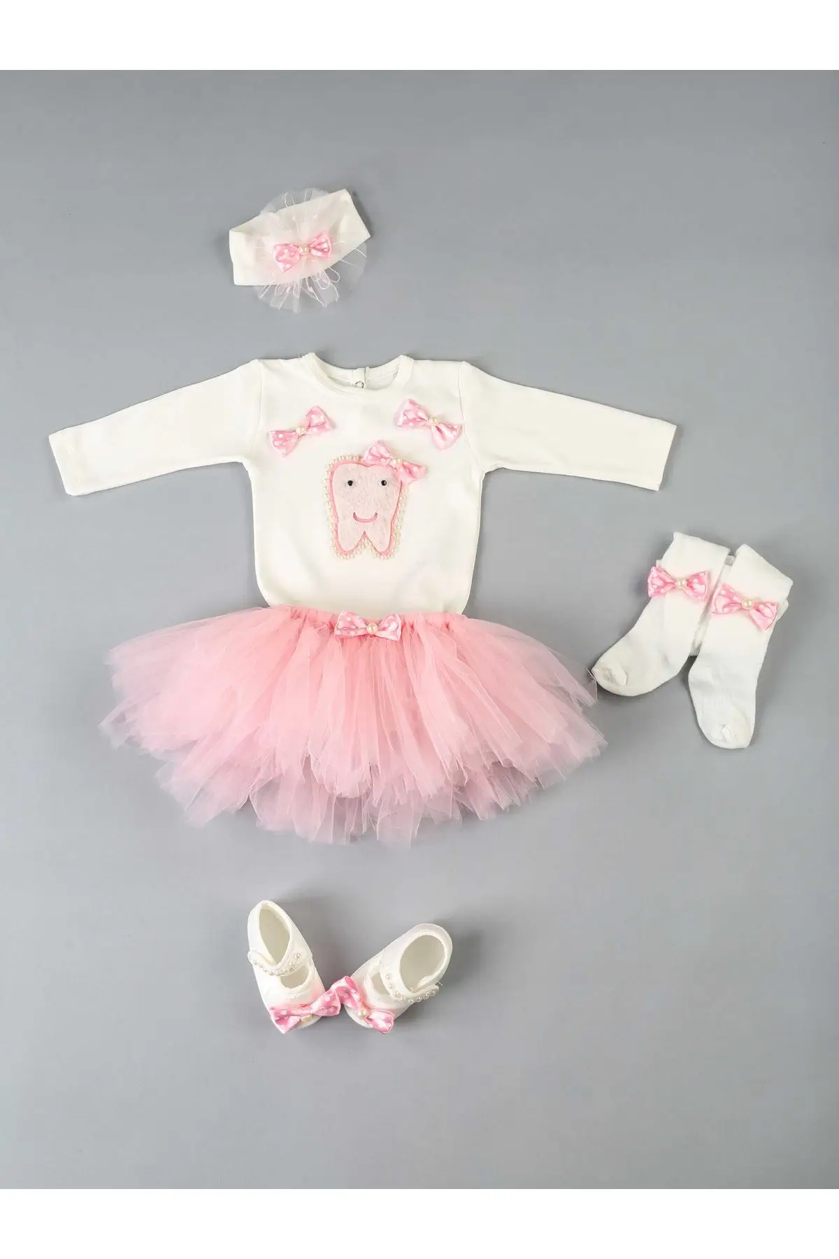 

Pink Baby Girl Newborn Suit Clothes 5 Piece Set Outfit New Girls Baby Girls Cotton Daily Special Occasions Clothing Models