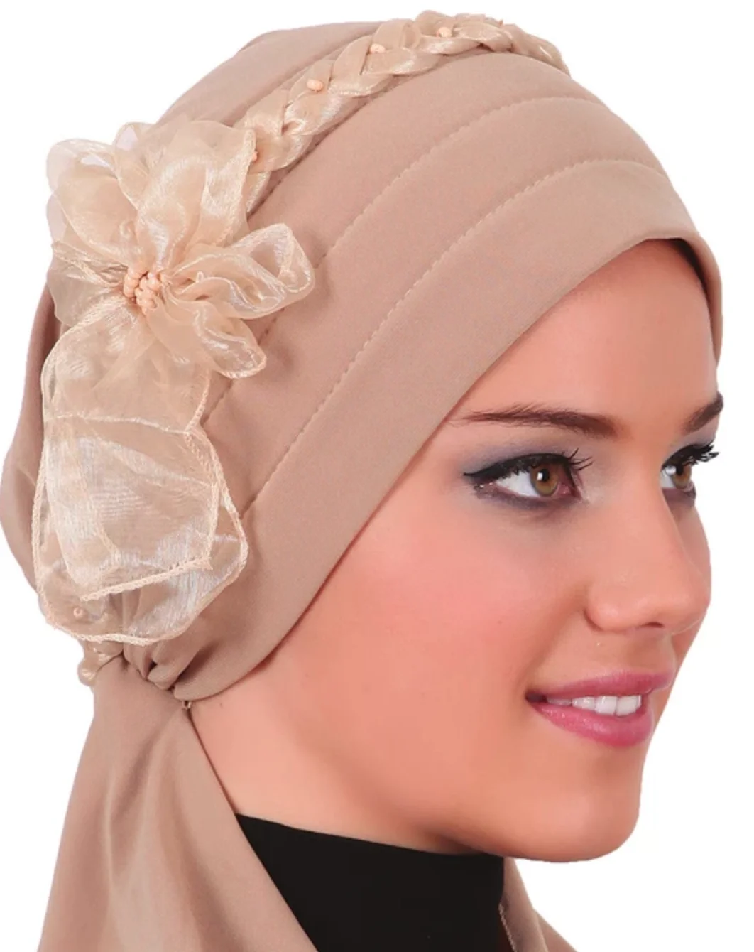 Seedlings Yazgülü Hair Weave and Rose Accessories Coffee Hijab Bathing Cap Evening Dress Bathing Cap scarf SAL BASS COVER ıslam Muslim evening dress