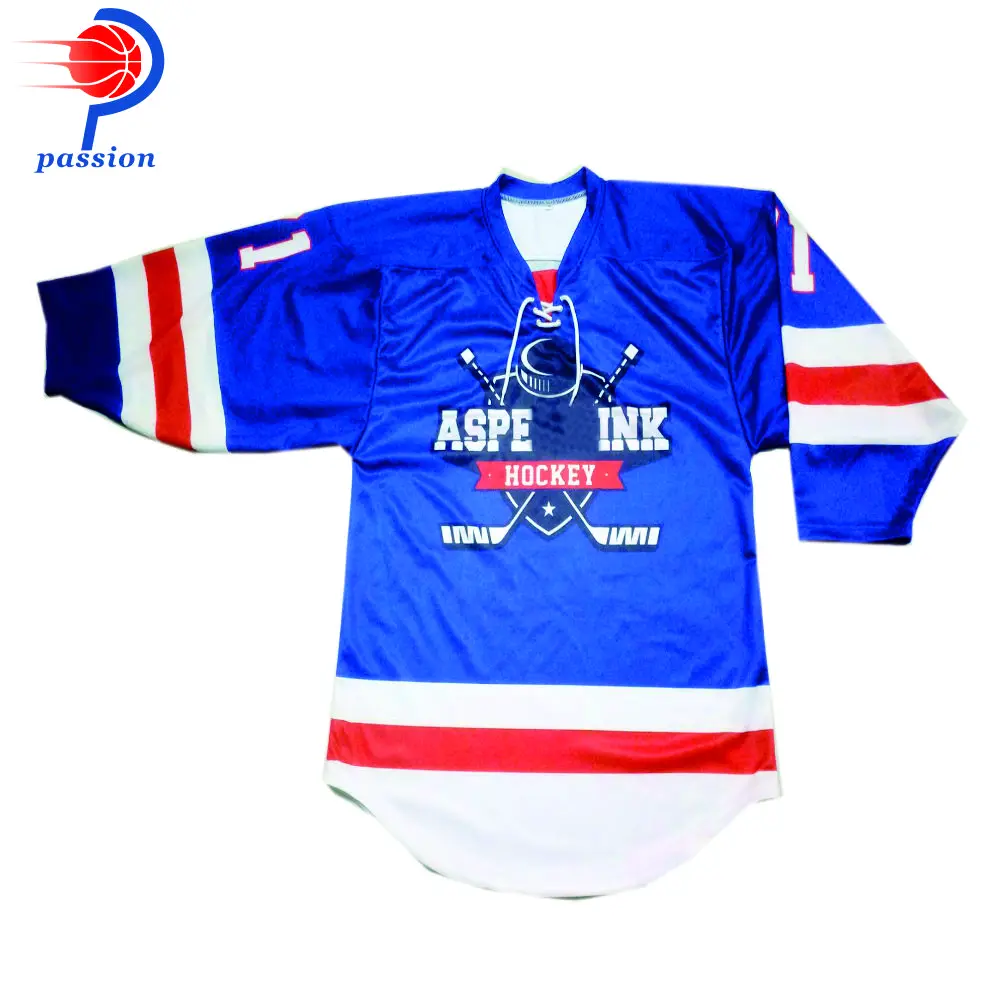 

Custom Professional High Quality Blue USA Hockey Jersey Men Shirt Sublimation