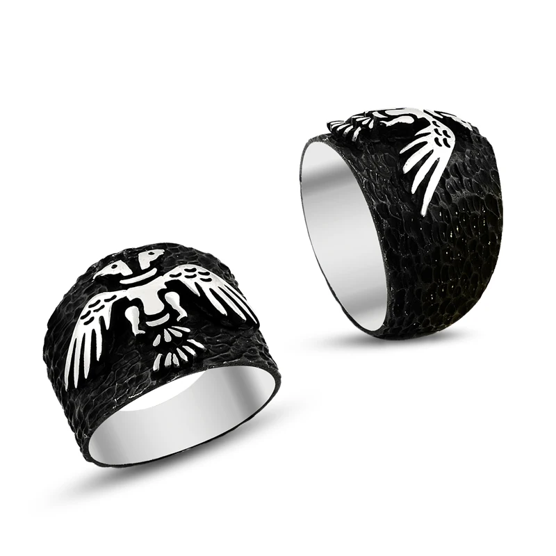 925 Silver Two Head Eagle Special Design Rings for Men