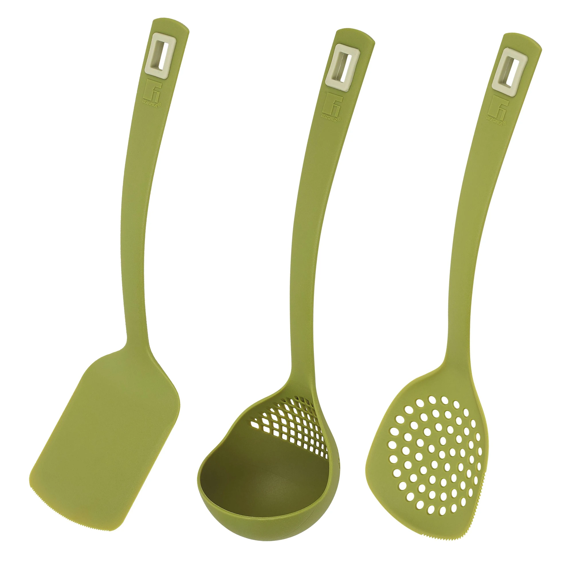 Kitchen utensils Kit in nylon BERGNER in green color 32 cm