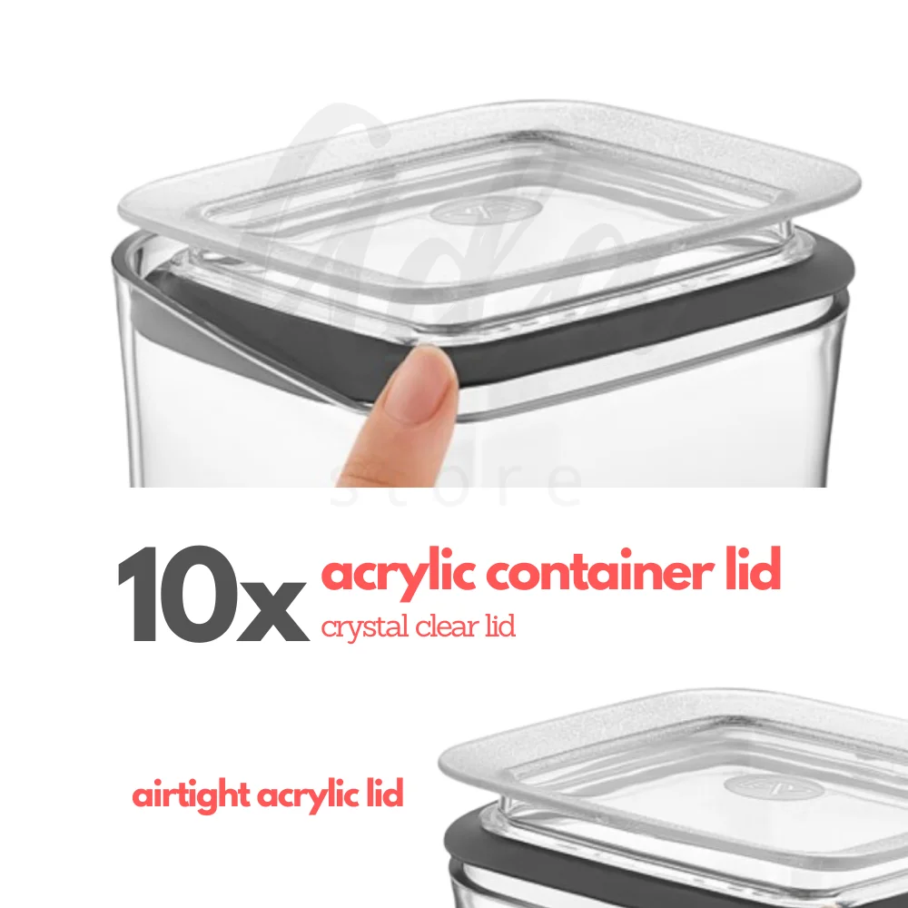 VipAhmet Sude Storage Container Spare Parts Acrylic Container Silicone Vacuum Lid Airtight Hermetically Sealed Vip John