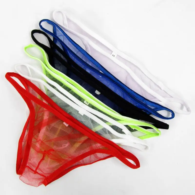 G3779 Completely C-thru Tulle Mens Sexy String Pouch skimpy pouch bikini