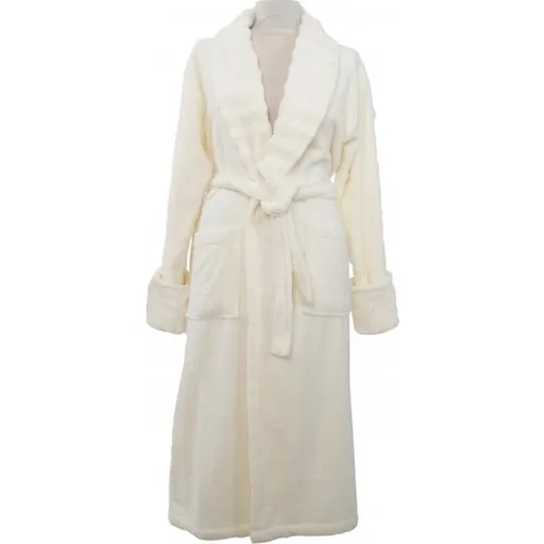 İrya Frızz Microline Bathrobe Ecru Size: S-M PINK WHITE MEN WOMEN SET FAMILY COMBINED SOFT DESIGN WHITE BATH TURKISH QUALITY