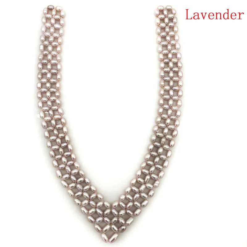 

16 inches Natural Lavender 5-6mm High Luster Rice Pearls Necklace