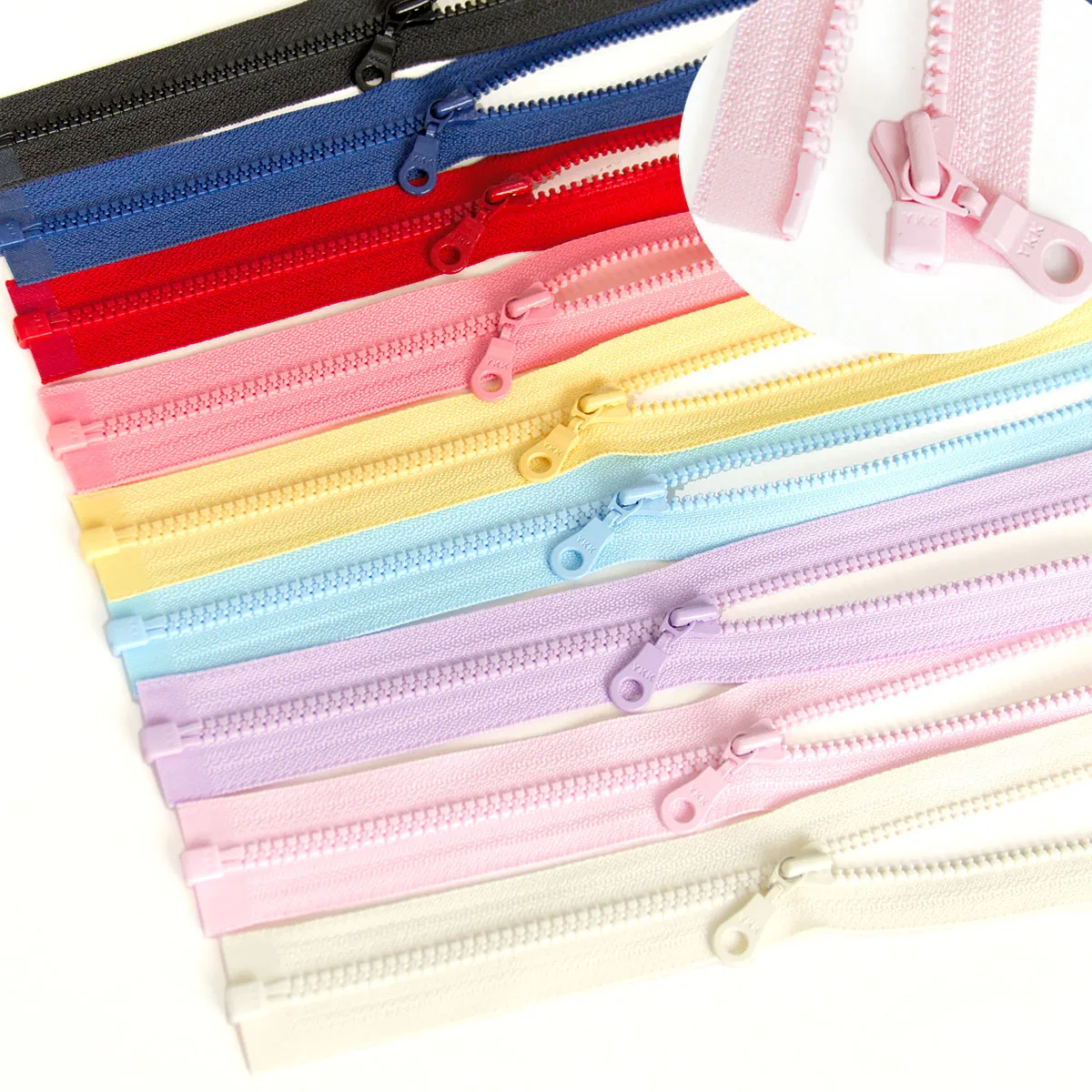 1 قطعة ykk 3 # مفتوحة نهاية البلاستيك سستة سحاب راتنج فصل للملابس الرياضية سترة الاطفال الملابس