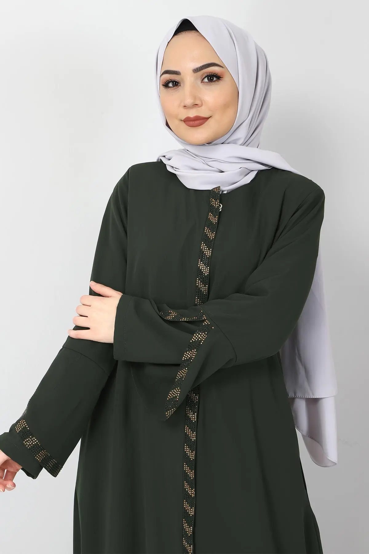 Abaya Women Hijab clothing Stone Detailed Abaya Muslim Abaya Dress Maxi Kaftan dresses for women skirt Turkey 2055