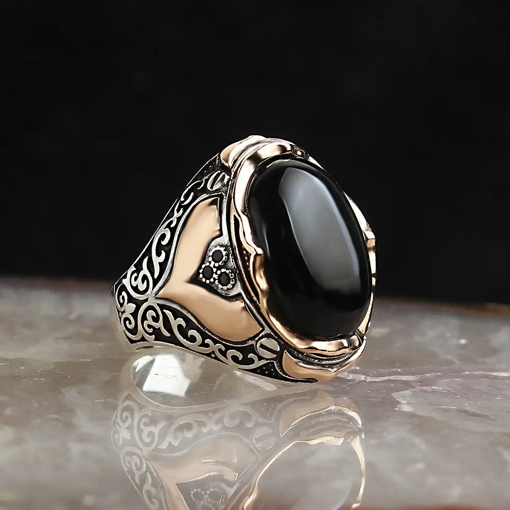 Onyx Gemstone 925 Sterling Silver Men 'S Ring