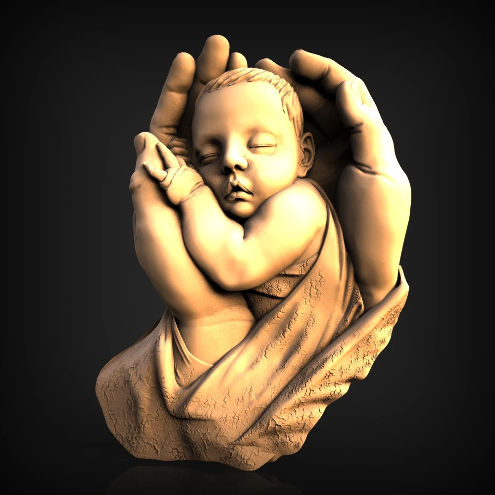 cute baby 3d model relief for cnc router carving and engraving 3d printer artcam aspire in STL file format