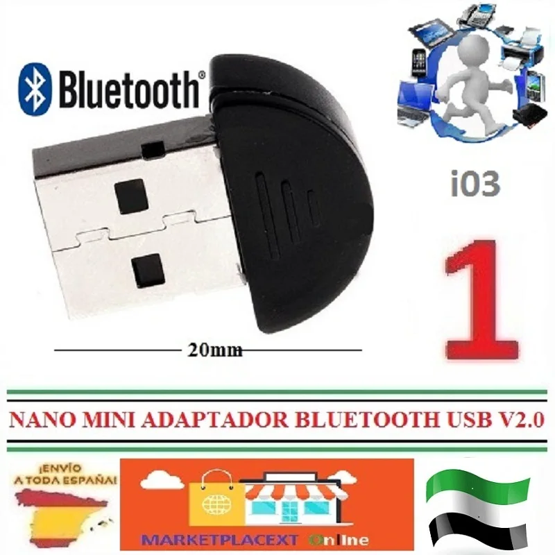 Mini USB Bluetooth adapter wireless Dongle for Windows XP Win7 laptop PC View from Spain MARKETPLACEXT i03