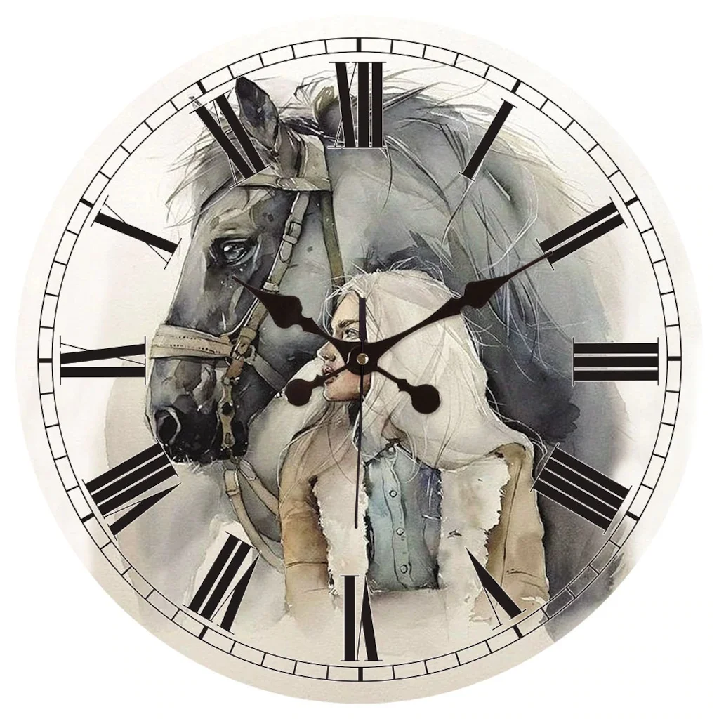 35 cm Wood Mdf Horse Wall Clock