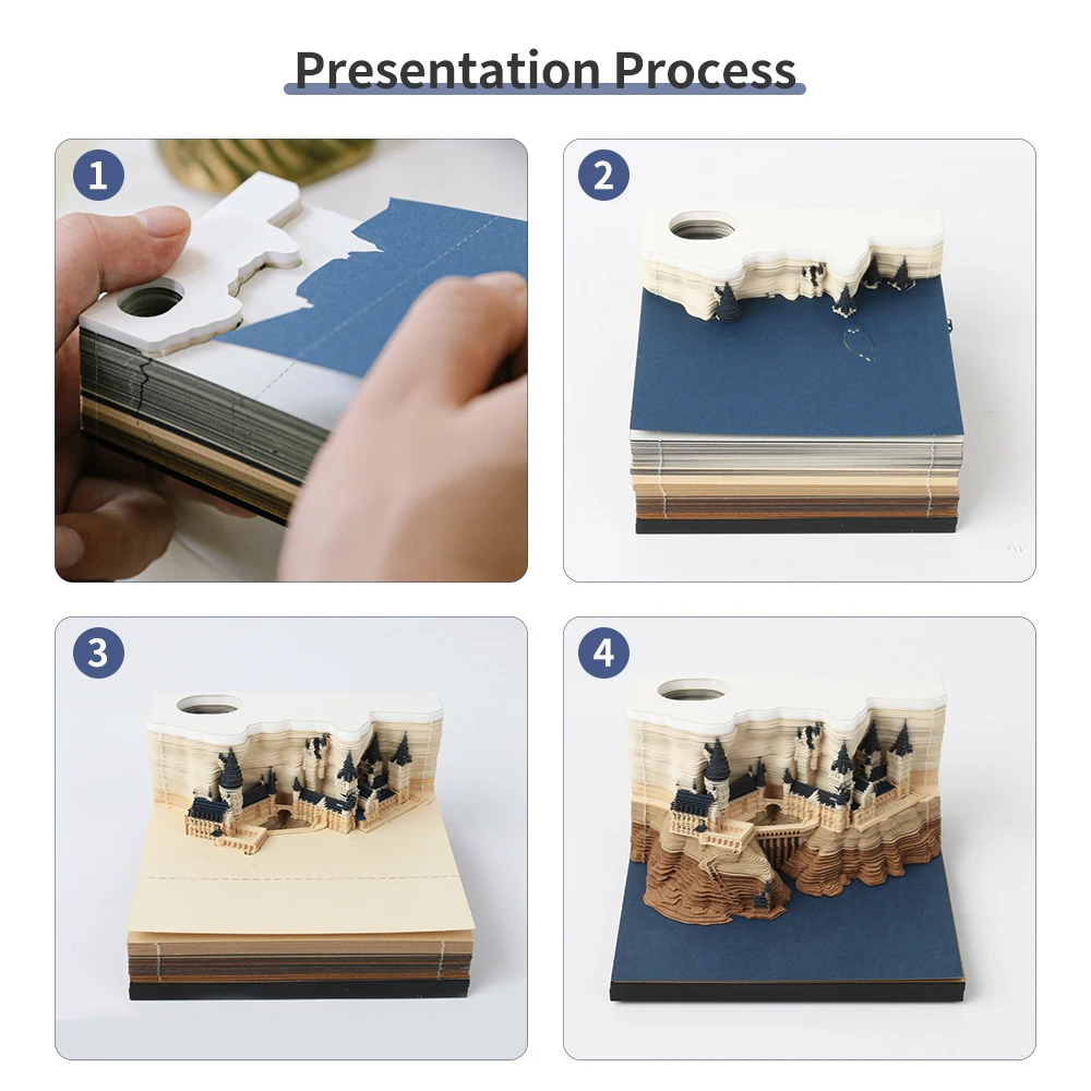 Calendario 3D 2026 A Blocco Note Con Luci LED – Casetta Ciliegio Da Scavare, Regalo Creativo