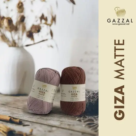 Giza Cotton Knitted Yarn - 32 Color Options - 250 Meters (100gr) - Gazzal Matte - Cardigan - Sweater - Blouse - Vests - Home Textile - Beret -