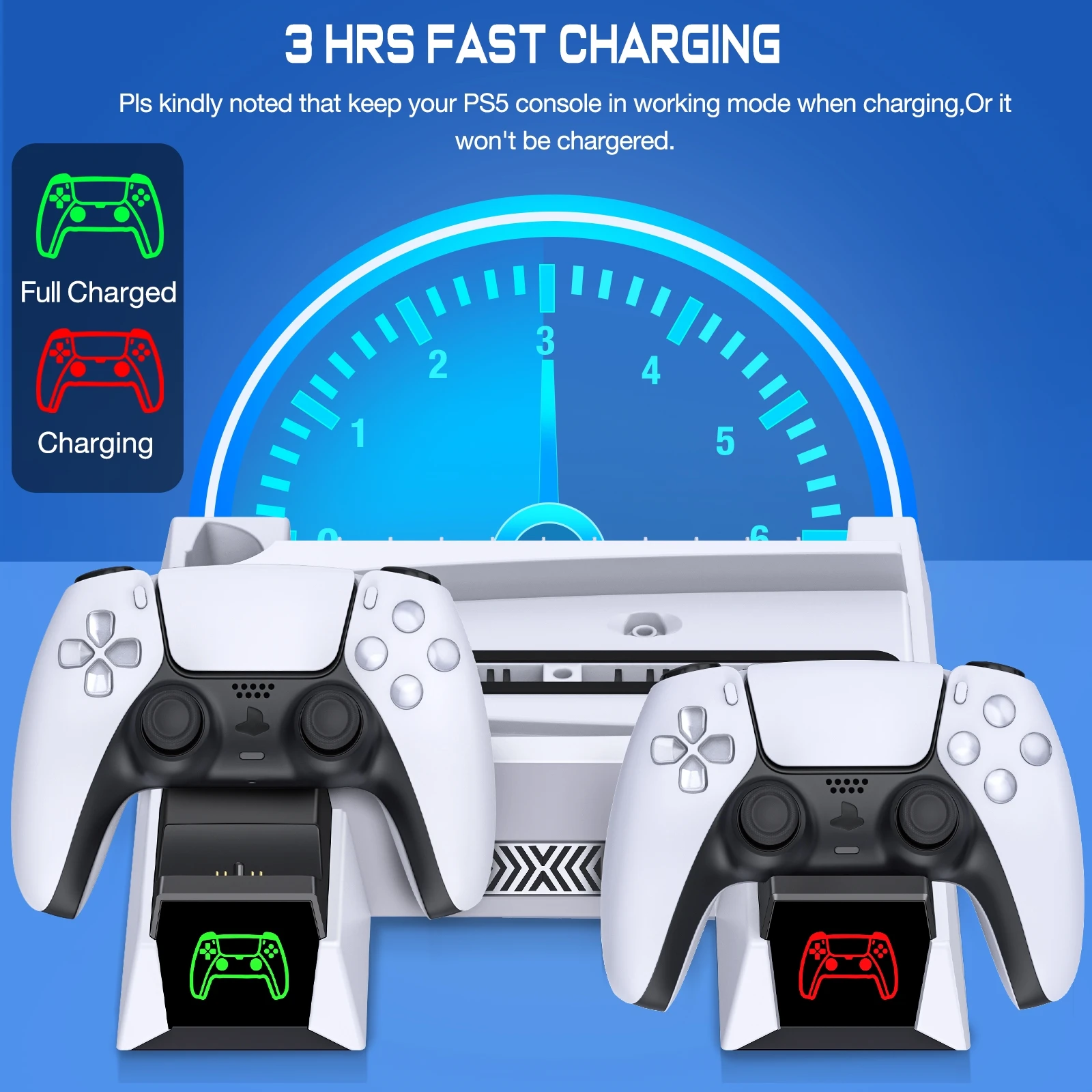 Вертикальная охлаждающая подставка для контроллера PS5, станция для быстрой зарядки с охлаждающим вентилятором для Playstation 5 Disc/Digital