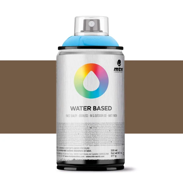 Spray paint brand MTN Water Based Color Raw Umber Deep 300 ml Montana low pressure Little Ideal smell interior