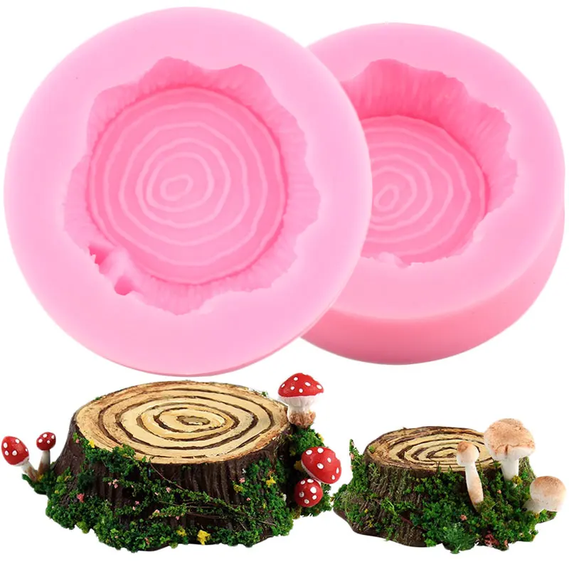 2 Size Tree Stumps Stools Silicone Molds Fondant Cake Decorating Tools Candy Polymer Clay Chocolate Gumpaste Soap Resin Moulds