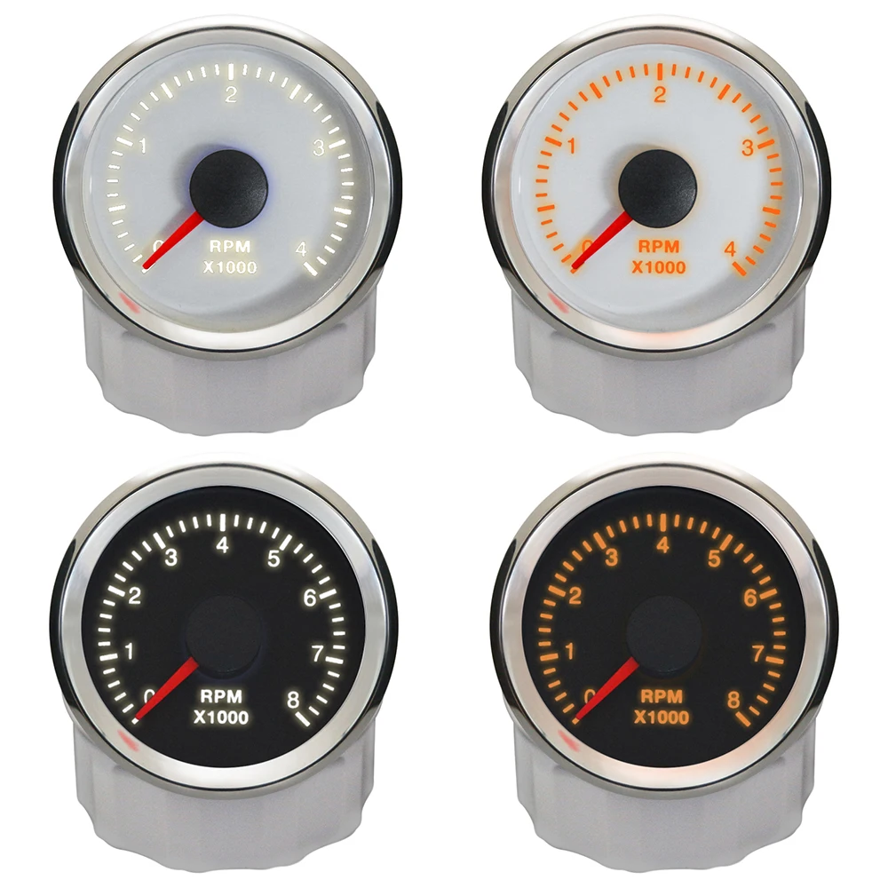 

52MM Programmable 4000RPM 8000 RPM Rev Counter Generator Car Boat WiFi Tacho Diesel Gasoline Engine 9-32V Yellow White Backlight