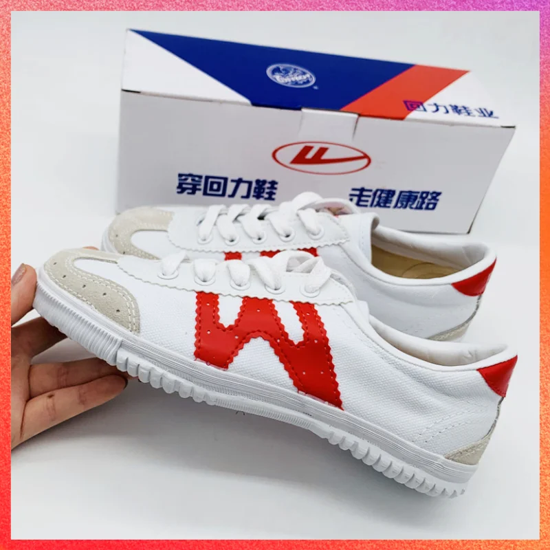 WARRIOR Men's Taichi Taekwondo Canvas Shoes Wushu Kungfu Sneakers Women Casual Shoes Old Beijing Cloth Retro Sports Shoes