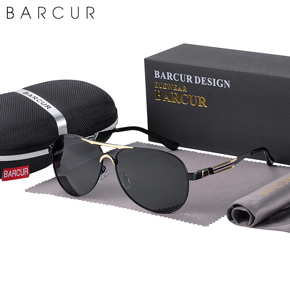 BARCUR Brand Design Fashion Polarized Men Women Classic Sunglasses Pilot Style Lens Eyewear Accessories Sun Glass Driving UV400