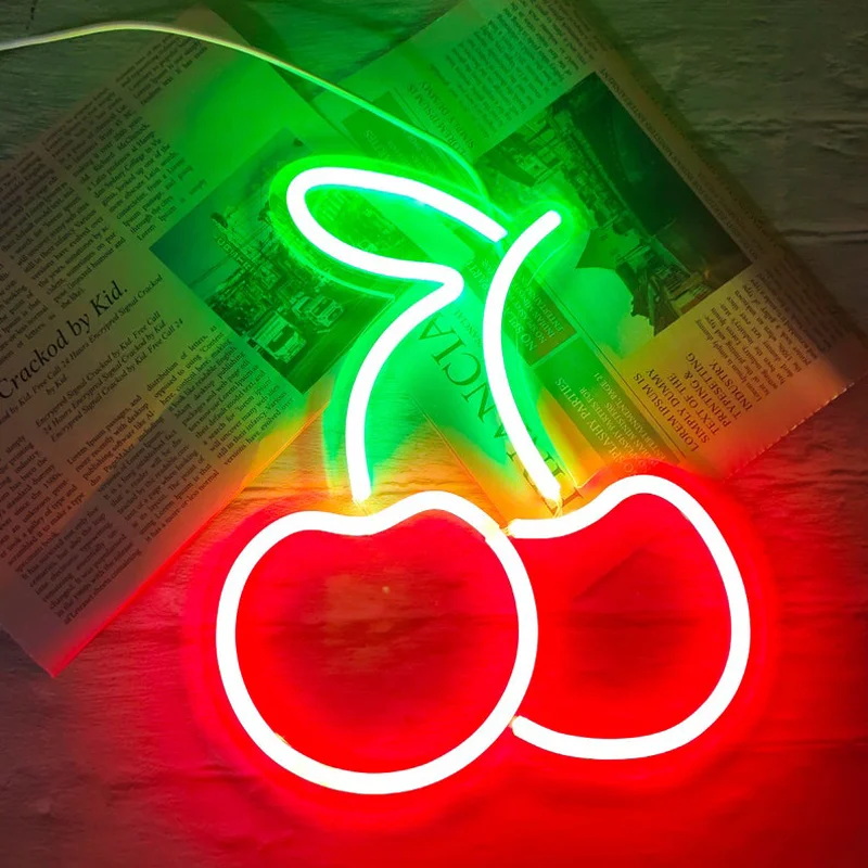 

Custom Neon Sign Only For Cherry LED Wall Light Party Wedding Shop Window Bedroom Birthday Decoration Children's Gift for 2022