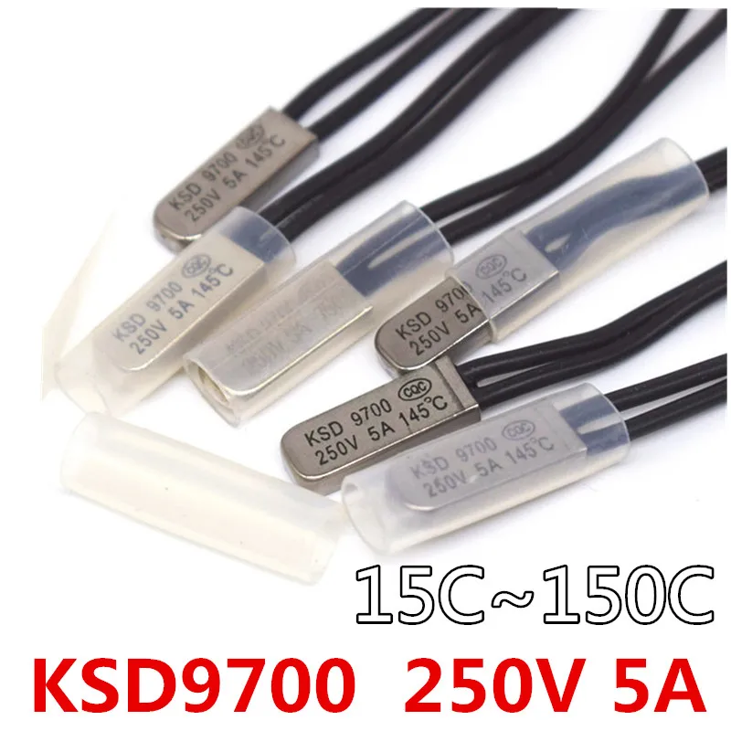 KSD9700 5A 250V 15C 35C 55C 60C 75C 80C 85C 90C 95C 100C 115C 120C 155C Thermostat Thermal Protector fuses Temperature Switch