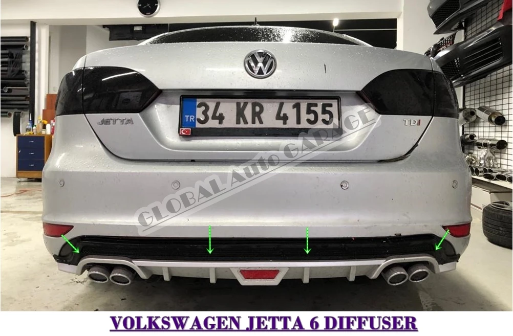 

For Vw Volkswagen Jetta 6 Diffuser 2010-2020 Rear Bumper Extension Attachment Car Styling Auto Universal Spilitter Accessory Lip