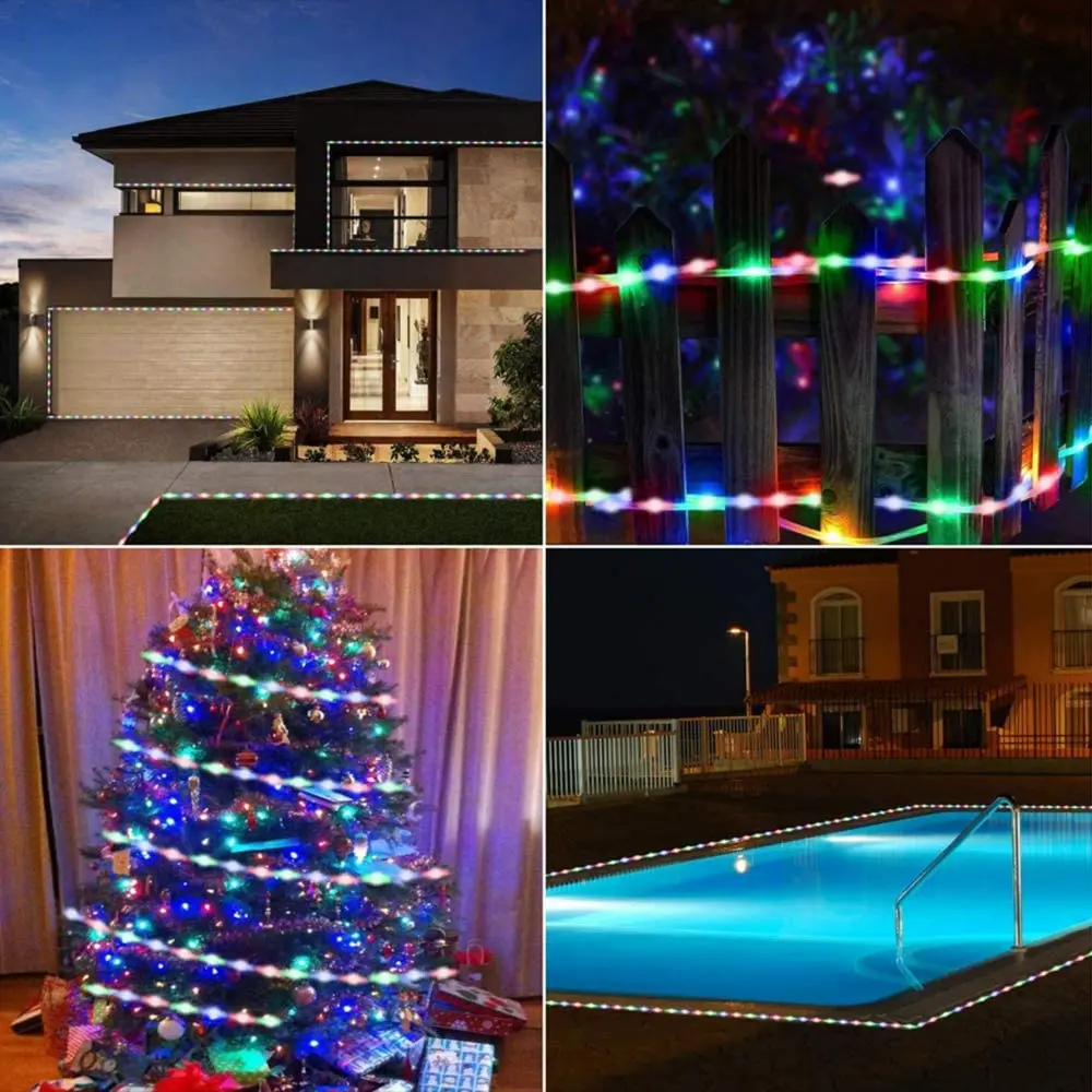 Solar Led Strip Lights. 3M 5M 10M . With Remote, 8 Lighting Modes Auto ON/Off, IP67 Waterproof ,DIY For Fence,Roof,Staircase,