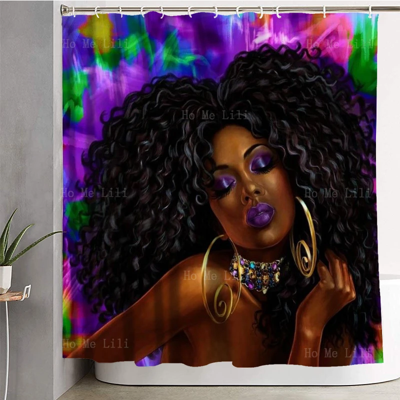 Abstract Mystical The Beauty Of African Black Queen Girl Sexy Women Fantasy Rustic Background Shower Curtain By Ho Me Lili