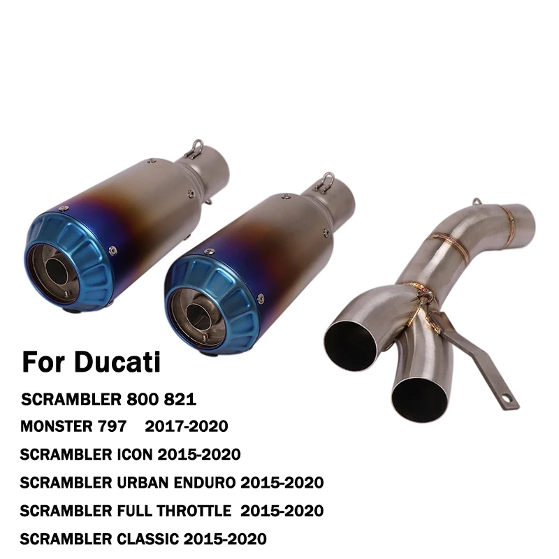 

For Ducati Scrambler 800 821 / Monster 797 / Scrambler Icon Modified Exhaust Muffler Silencer Connect Middle Link Pipe Slip On