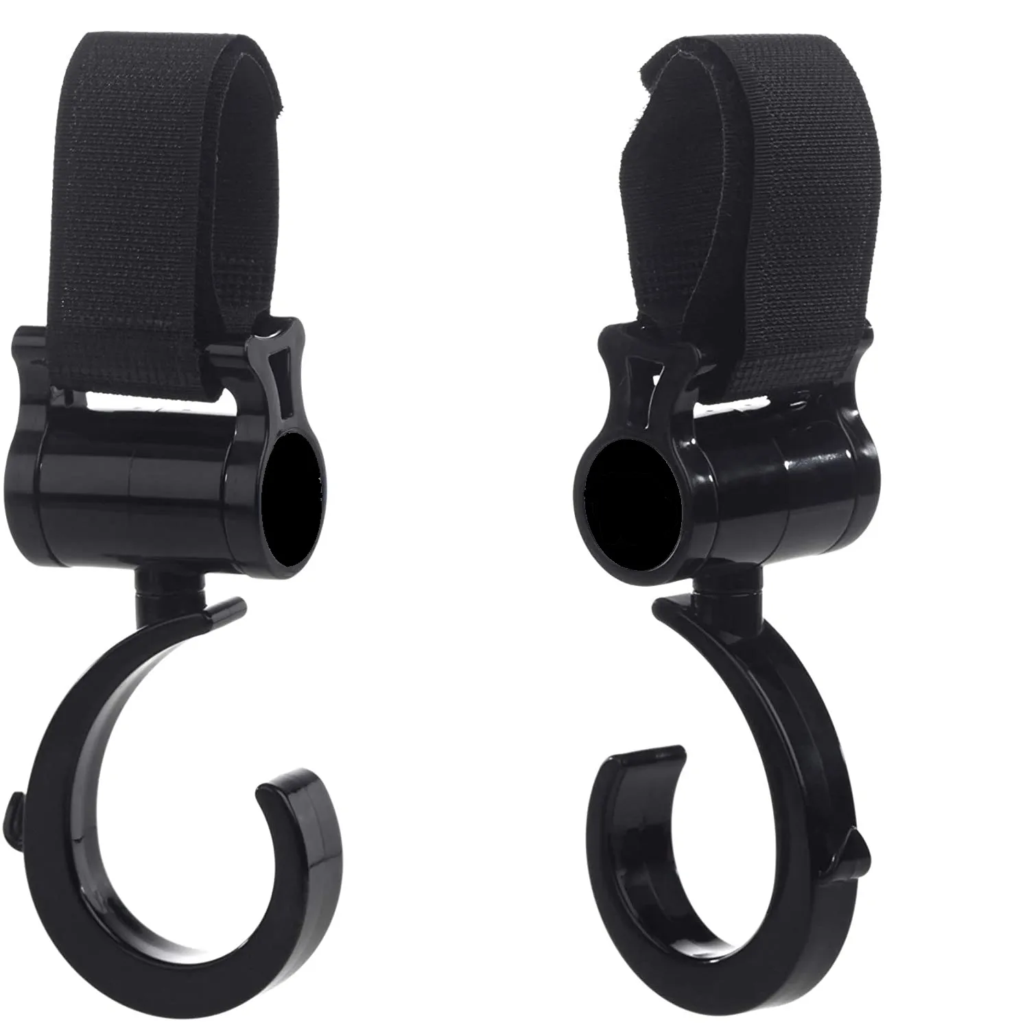 ACTECOM 2x Ganchos Cochecito Carro Percha para Bebe Bolsas Carrito con Velcro Ganchos Carrito Bebé Engancha Tus Bolsas de la Compra, Bolso o