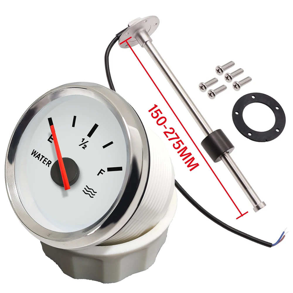 ELING 52mm 水位計 0-190オーム 240-33オーム信号 赤色バックライト付き 動作電圧9〜32V ボート、車、バイク、ヨットに適合