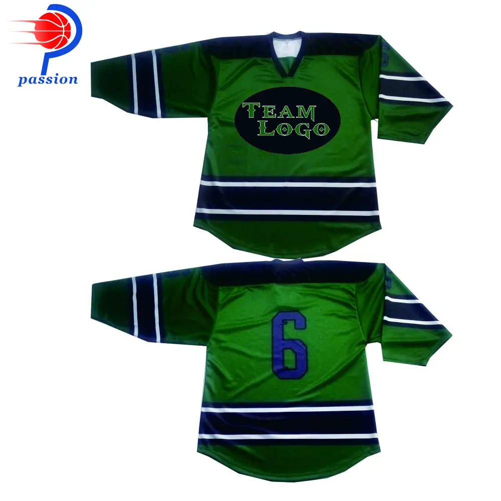 

Custom Teamwear Full Sublimation Collage Ice Hockey Jersey Green