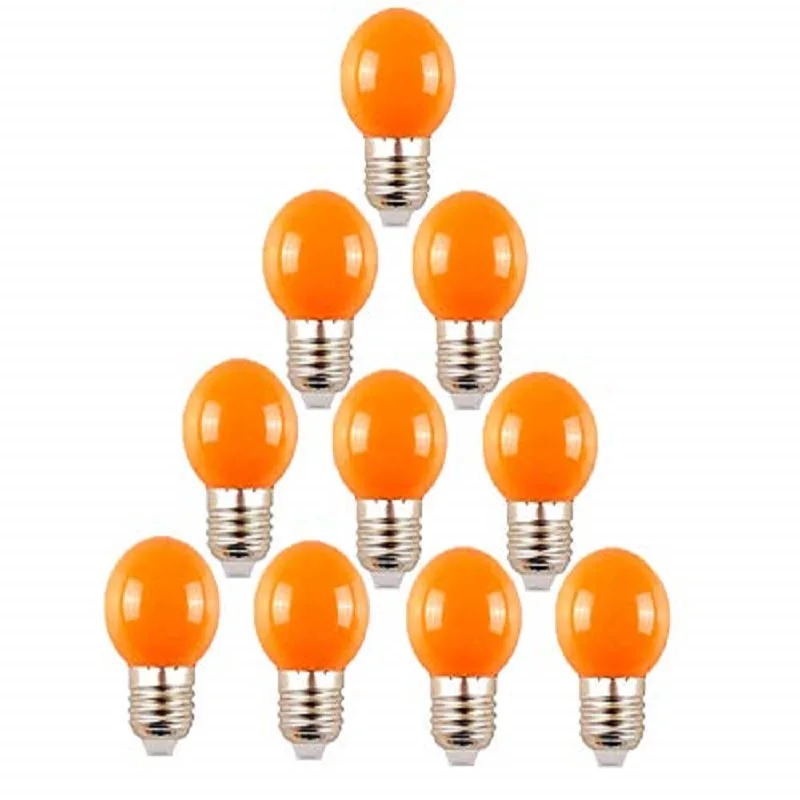 BOMBILLA LED ESFÉRICA G45 230V 3W E27 COLOR NARANJA [10 stucs]