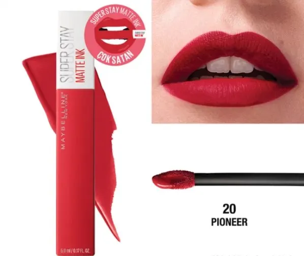 

Maybelline New York super stay matte ink liquid matte lipstick-20 Pioneer-red (personal care and cleaning, beauty,