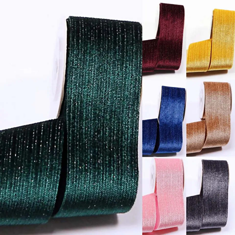 25Mm/38Mm/10 Yard Zachte Fluwelen Zilveren Lente Ui Lint Diy Handgemaakte Materiaal Boog Haar Accessoires boog Bloemen Gift Wrap Tape