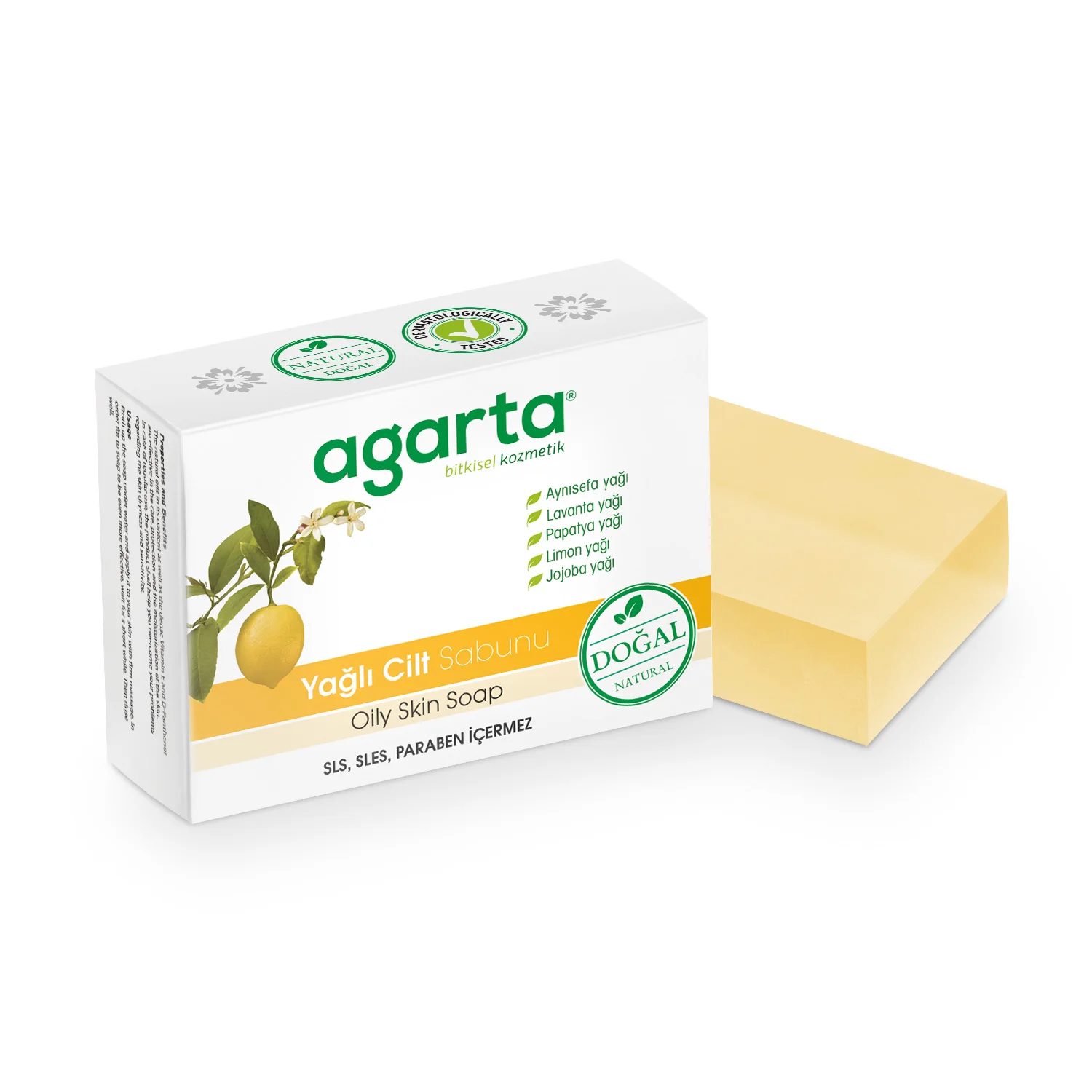 Agarta Natural Care Oily Skin Soap 150 GR - Moisturizes the shine on the skin without drying it.