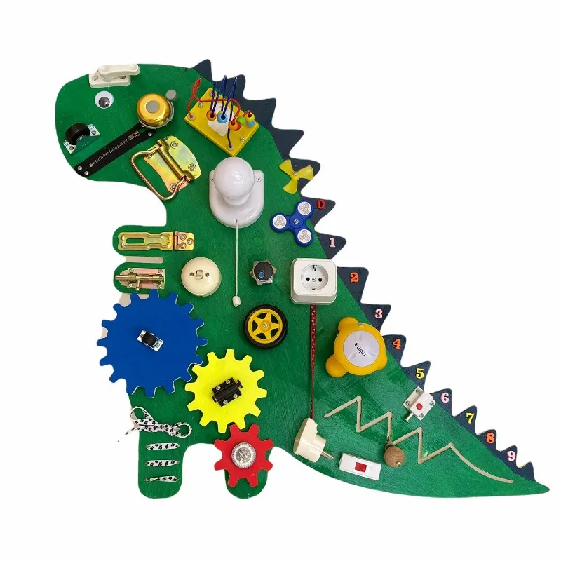 Livibusyboard Busy Board Activity Montessori DINOSAUR 83x70 Cm Night Lamp Light HAND MADE Toy Free Shipping