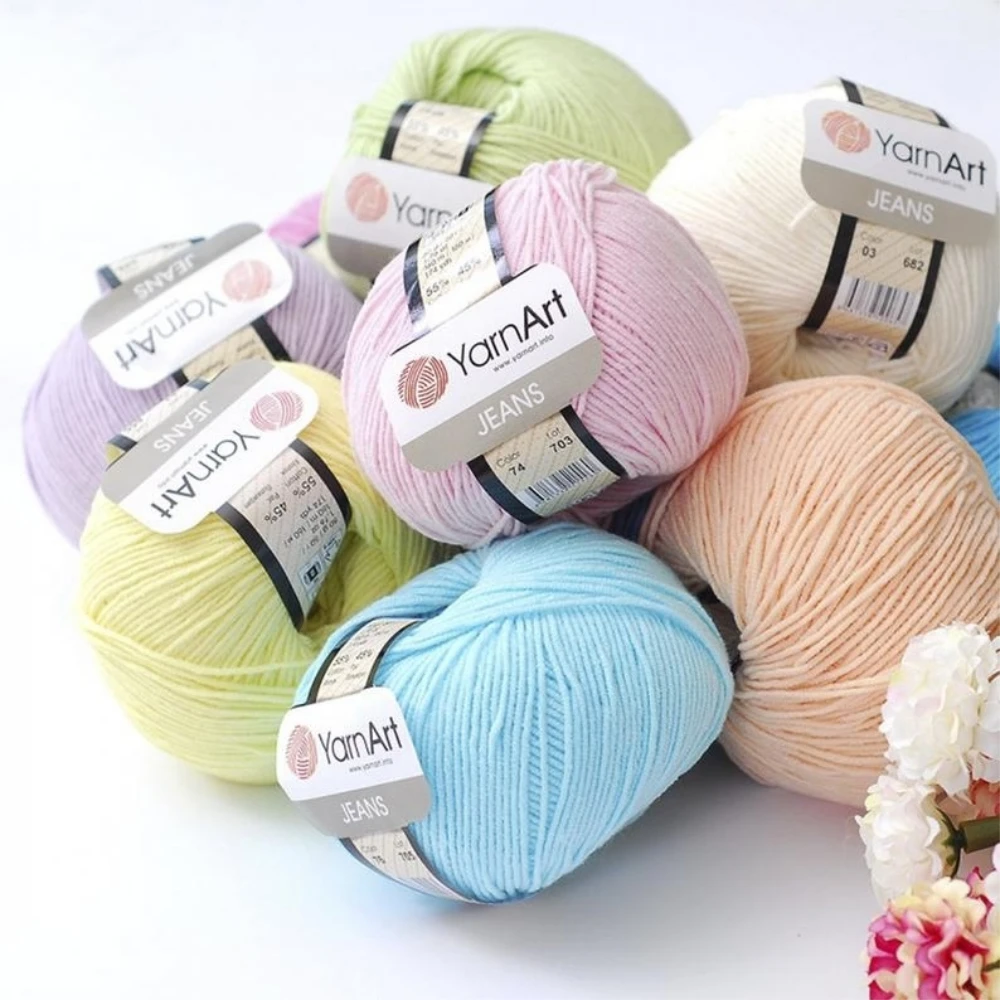 10 Pcs 50gr/Ball YarnArt Jeans Top Quality Cotton Knitting Yarn Amigurumi Scarf Sweater Cardigan Blouse Knitting Yarn