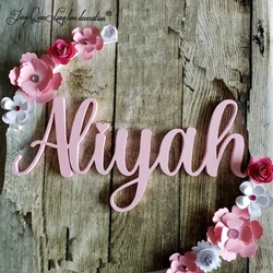 Personalized Custom Made Wooden Hoop with Name for Nursery, Wall Hanging Name, Signs for Girls and Boys, Bedroom Decor
