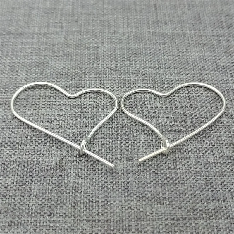 

4 Pairs of 925 Sterling Silver Love Heart Earring Hoops Ear Wire