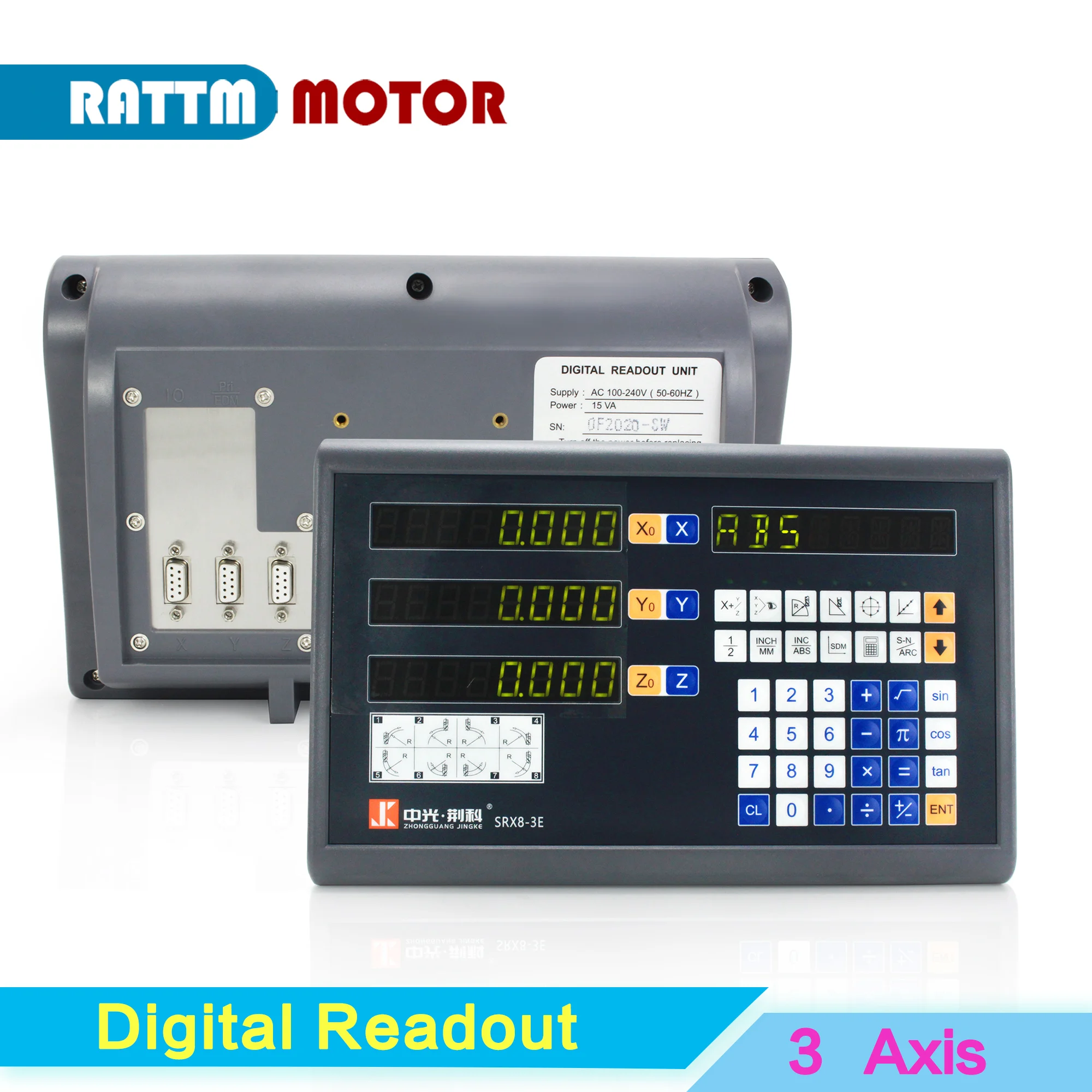 3 Axis LCD Digital Readout Dro With Linear Grating Ruler Scale For Milling  Lathe Drill Machine