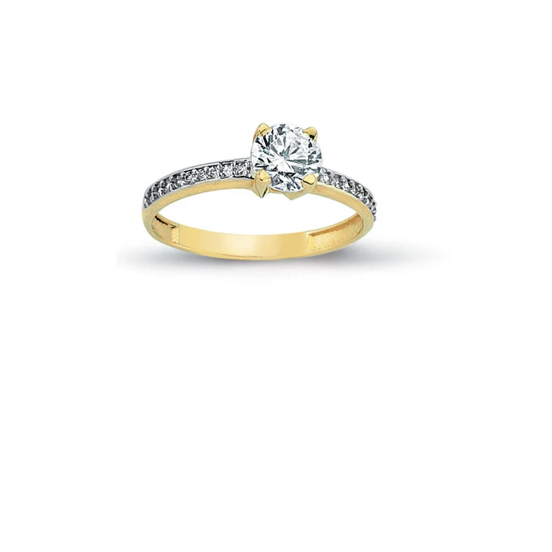 14K Solid Gold Solitaire Elegant Engagement Wedding Ring