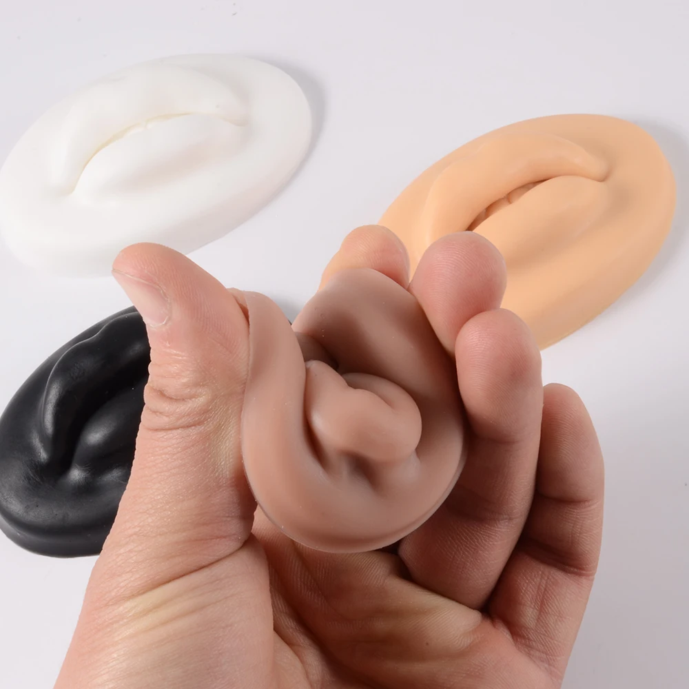 1PC Soft Silicone Flexible Face Model For Piercing Practice Human Mouth Model Simulation For Jewelry Display Teaching Tool