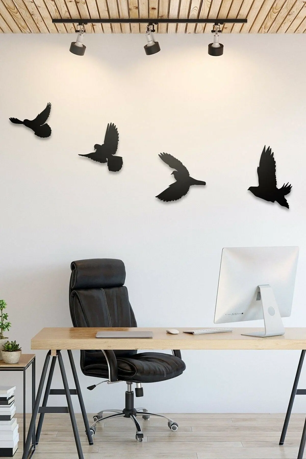 Decorative Modern Quad Bird Wall Hanging Sticker Wall Decor 4 Pcs Birds Special Design Multiple Popular Home Miniature Trend