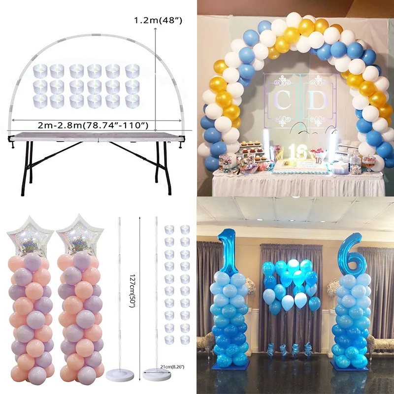 70/130/160cm Plastic Balloon Stand Holder Table Reusable Balloon Arch Stand Kit for Birthday Wedding Baby Shower Decorations image 3